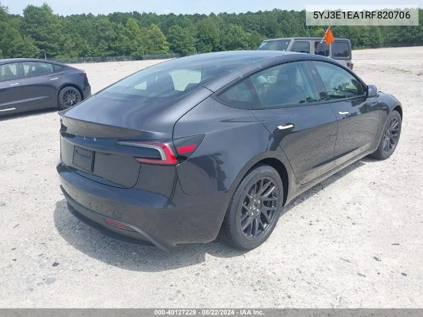 5YJ3E1EA1RF820706 2024 Tesla Model 3 Rear-Wheel Drive