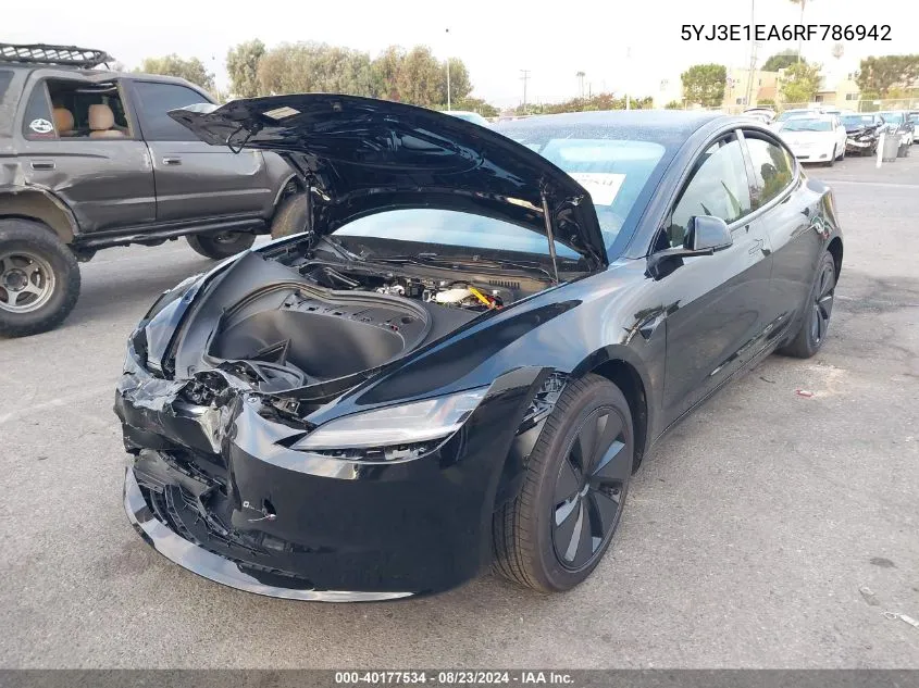 5YJ3E1EA6RF786942 2024 Tesla Model 3 Rear-Wheel Drive