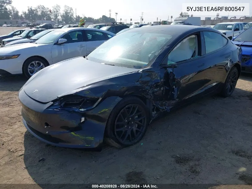 5YJ3E1EA6RF800547 2024 Tesla Model 3 Rear-Wheel Drive