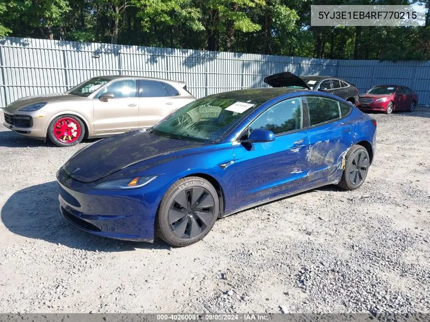 5YJ3E1EB4RF770215 2024 Tesla Model 3