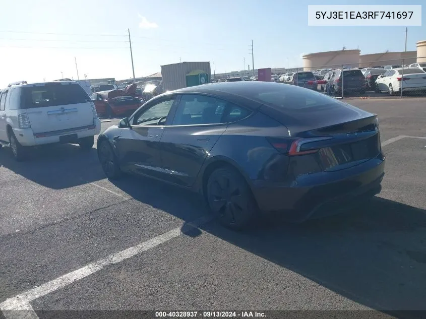 5YJ3E1EA3RF741697 2024 Tesla Model 3