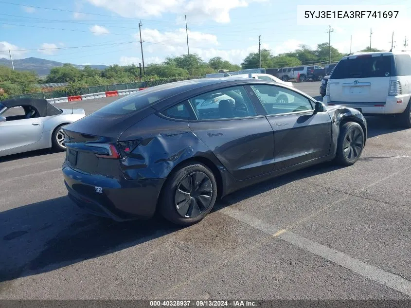 5YJ3E1EA3RF741697 2024 Tesla Model 3