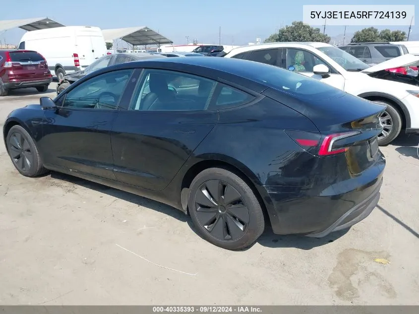 5YJ3E1EA5RF724139 2024 Tesla Model 3