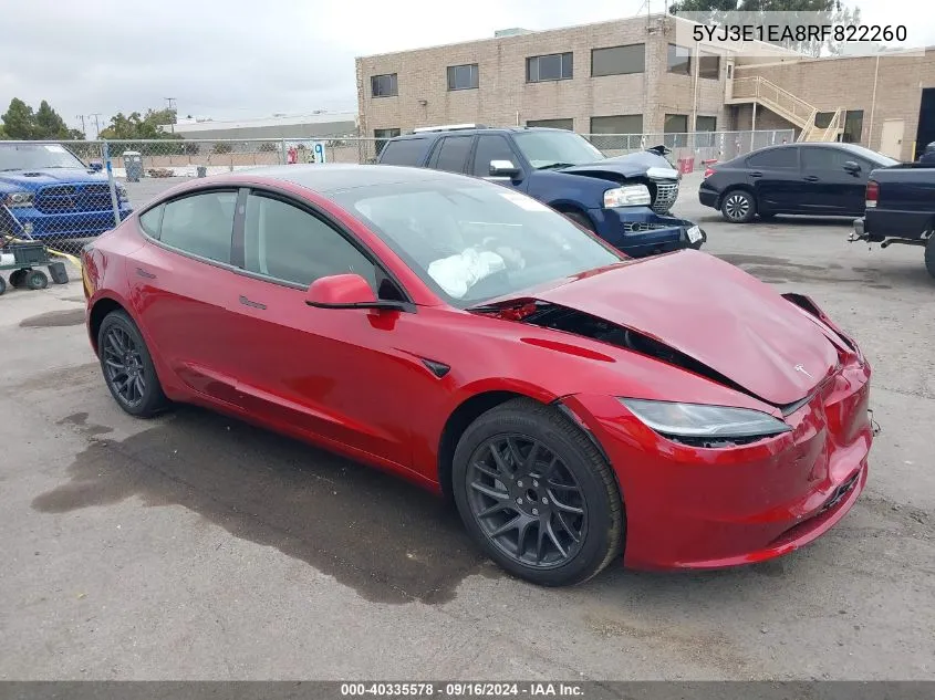 5YJ3E1EA8RF822260 2024 Tesla Model 3