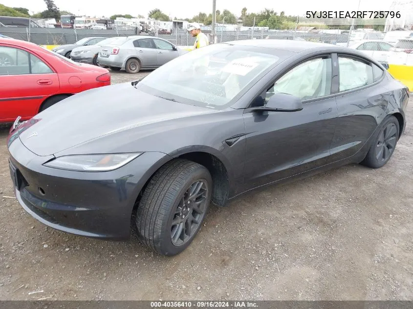 5YJ3E1EA2RF725796 2024 Tesla Model 3 Rear-Wheel Drive