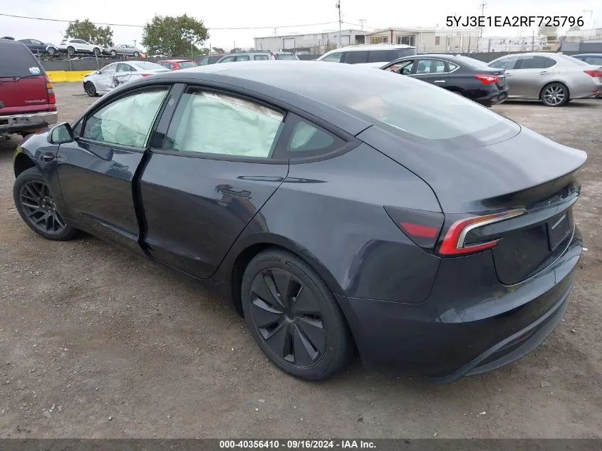 5YJ3E1EA2RF725796 2024 Tesla Model 3 Rear-Wheel Drive