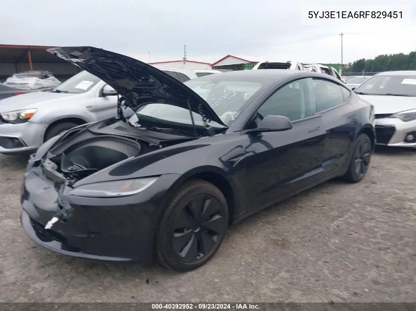 5YJ3E1EA6RF829451 2024 Tesla Model 3