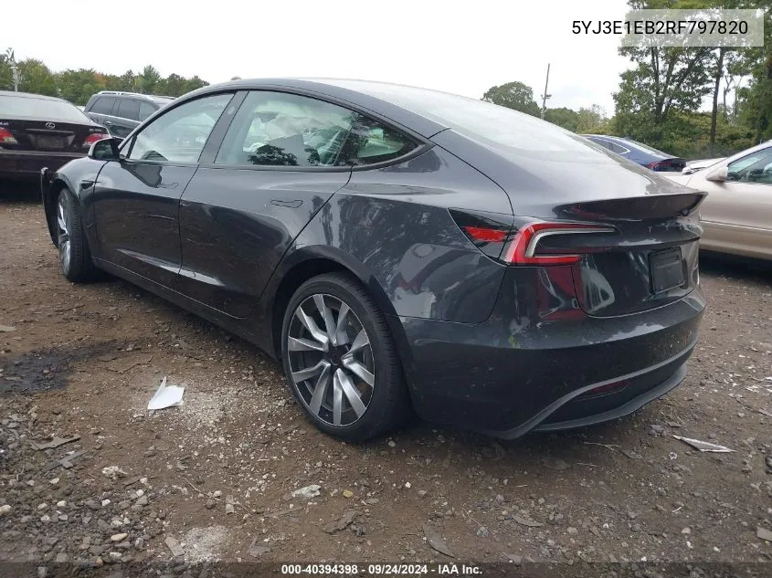 5YJ3E1EB2RF797820 2024 Tesla Model 3