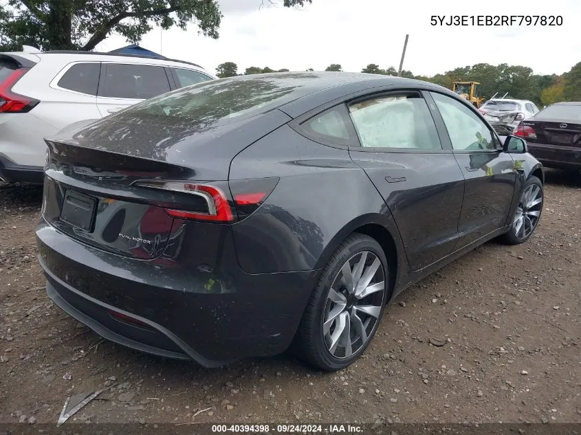 5YJ3E1EB2RF797820 2024 Tesla Model 3