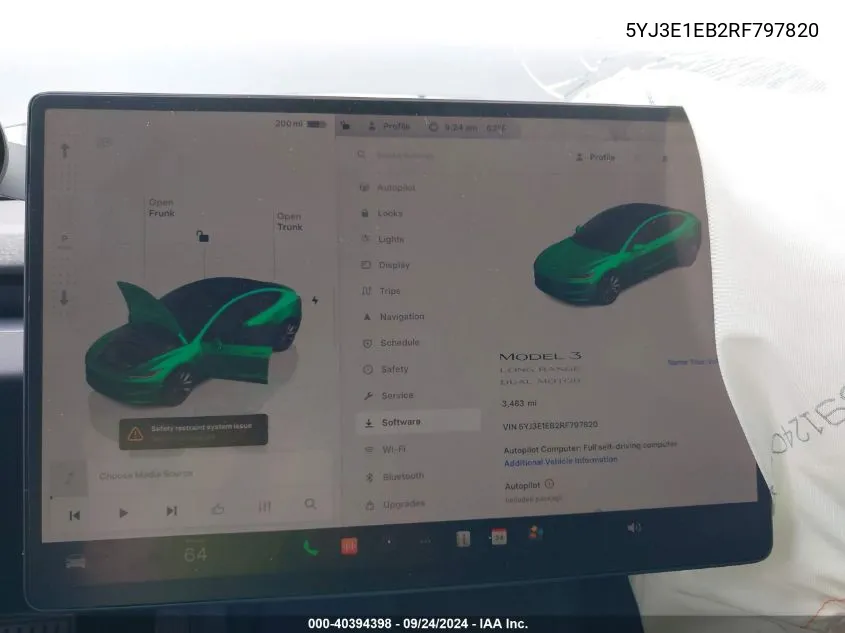 5YJ3E1EB2RF797820 2024 Tesla Model 3