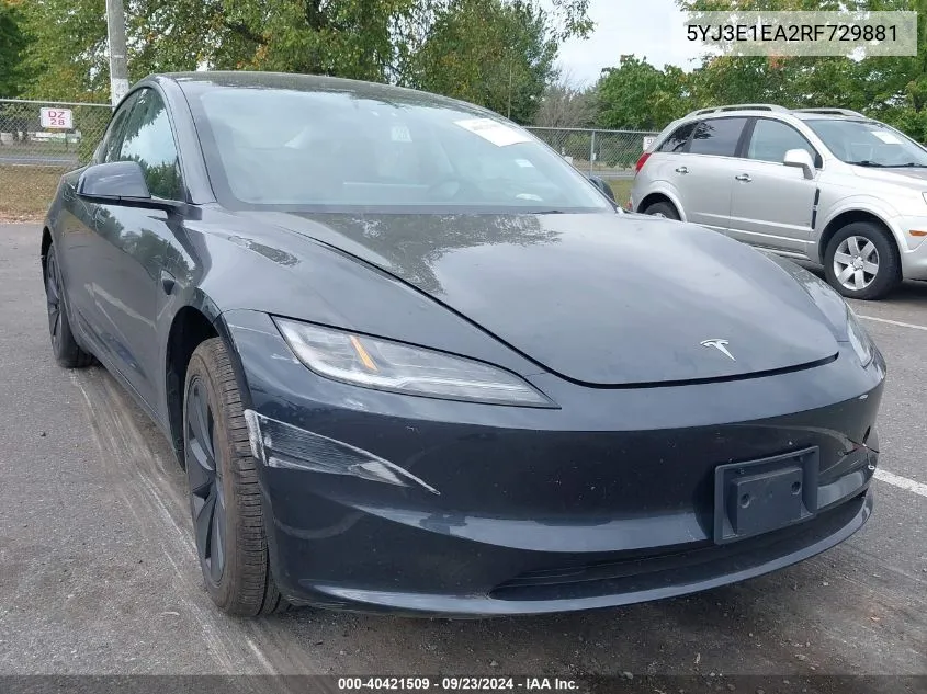 5YJ3E1EA2RF729881 2024 Tesla Model 3 Rear-Wheel Drive