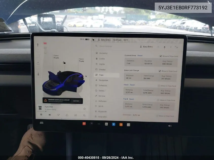 5YJ3E1EB0RF773192 2024 Tesla Model 3
