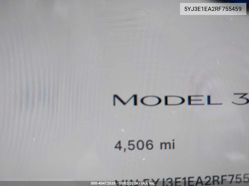 5YJ3E1EA2RF755459 2024 Tesla Model 3