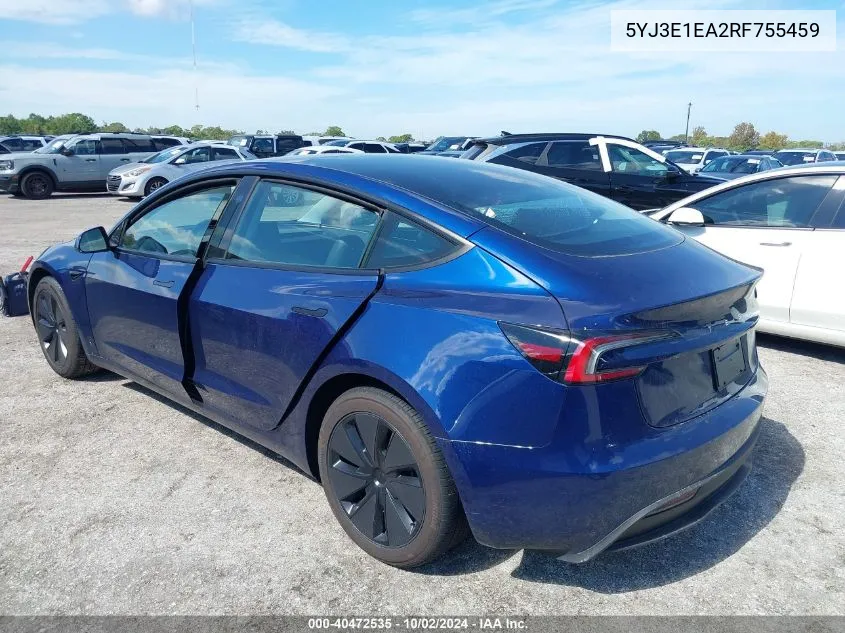 5YJ3E1EA2RF755459 2024 Tesla Model 3