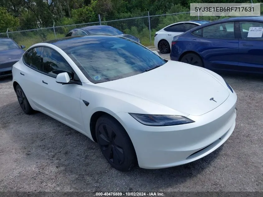 5YJ3E1EB6RF717631 2024 Tesla Model 3