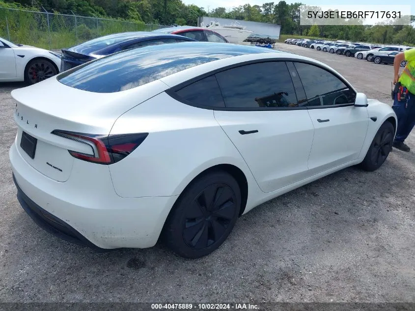 5YJ3E1EB6RF717631 2024 Tesla Model 3