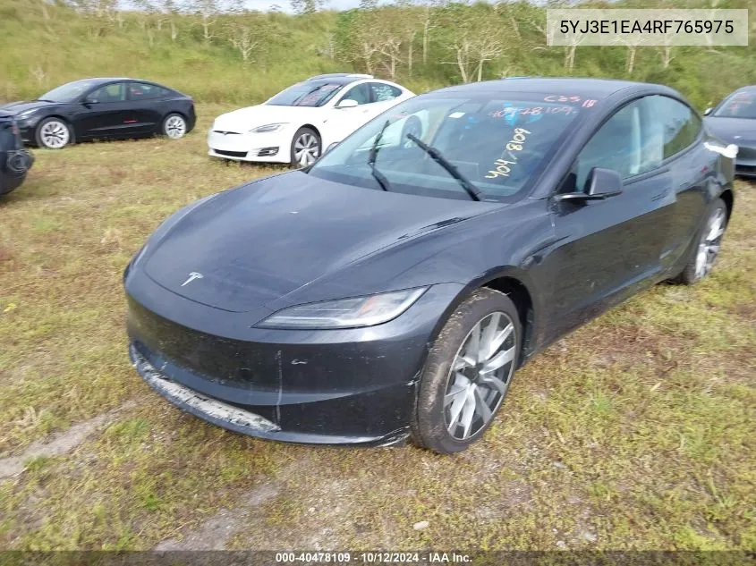 2024 Tesla Model 3 VIN: 5YJ3E1EA4RF765975 Lot: 40478109