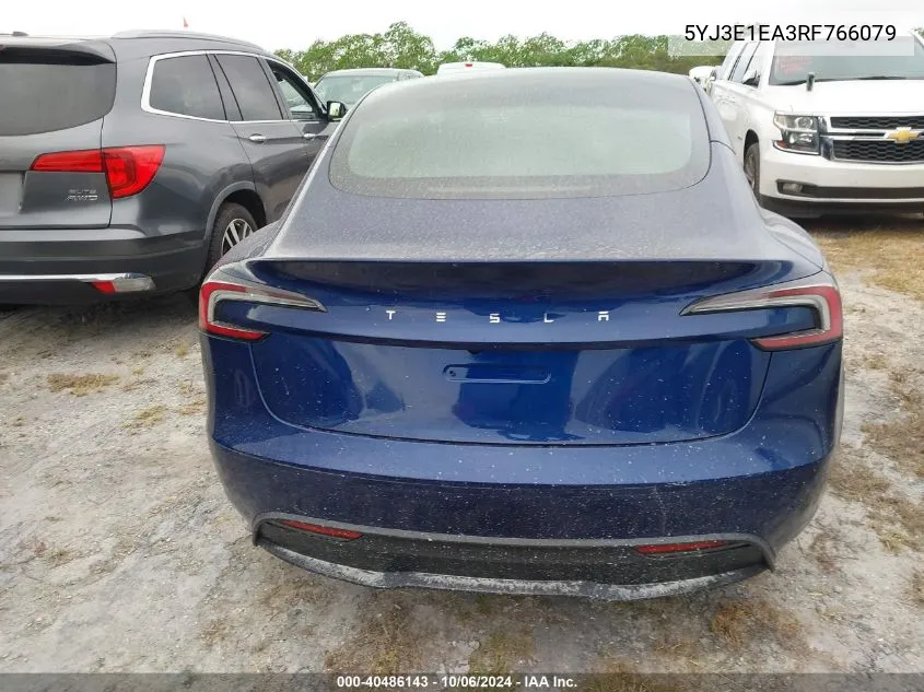 2024 Tesla Model 3 VIN: 5YJ3E1EA3RF766079 Lot: 40486143