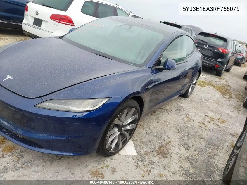 2024 Tesla Model 3 VIN: 5YJ3E1EA3RF766079 Lot: 40486143