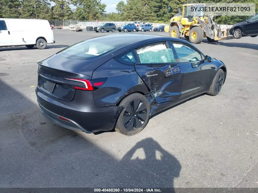 5YJ3E1EAXRF821093 2024 Tesla Model 3 Rear-Wheel Drive