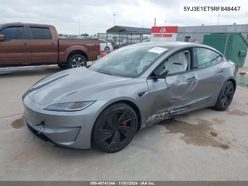 2024 Tesla Model 3 Performance VIN: 5YJ3E1ET9RF848447 Lot: 40741344