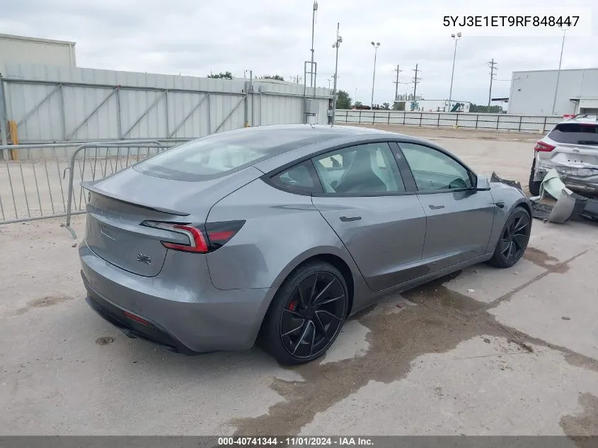 2024 Tesla Model 3 Performance VIN: 5YJ3E1ET9RF848447 Lot: 40741344