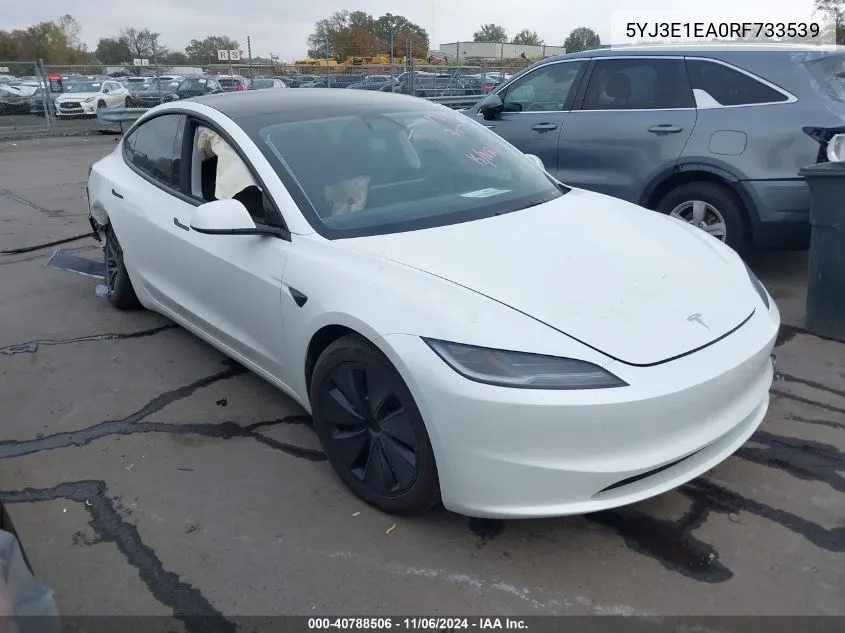 2024 Tesla Model 3 Rear-Wheel Drive VIN: 5YJ3E1EA0RF733539 Lot: 40788506