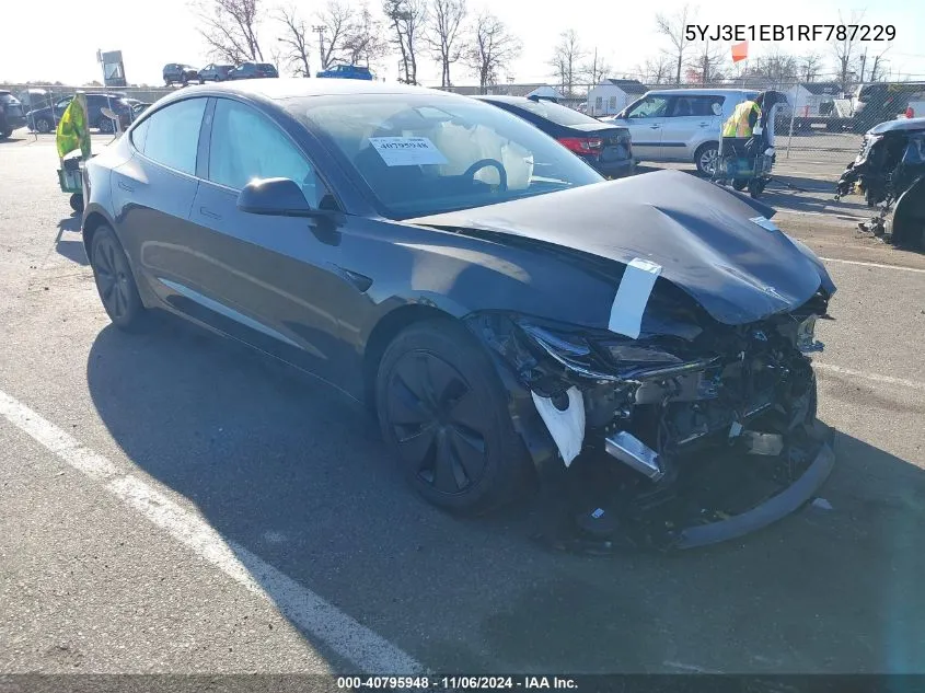 2024 Tesla Model 3 Long Range Dual Motor All-Wheel Drive VIN: 5YJ3E1EB1RF787229 Lot: 40795948