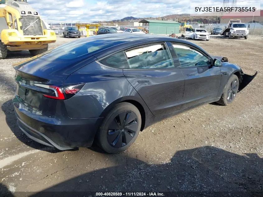 2024 Tesla Model 3 VIN: 5YJ3E1EA5RF735545 Lot: 40828589