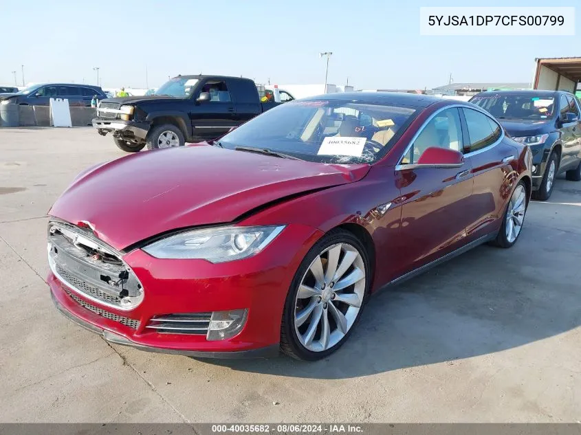 2012 Tesla Model S Performance/Signature Performance VIN: 5YJSA1DP7CFS00799 Lot: 40035682