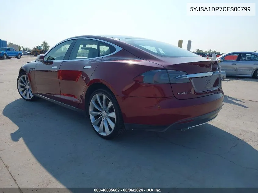 2012 Tesla Model S Performance/Signature Performance VIN: 5YJSA1DP7CFS00799 Lot: 40035682