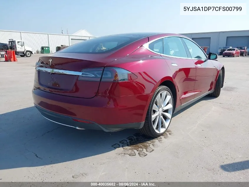 2012 Tesla Model S Performance/Signature Performance VIN: 5YJSA1DP7CFS00799 Lot: 40035682