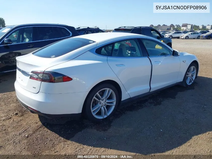 2013 Tesla Model S VIN: 5YJSA1CNODFP08906 Lot: 40325970