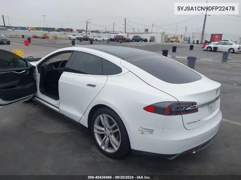 2013 Tesla Model S VIN: 5YJSA1CN9DFP22478 Lot: 40438468