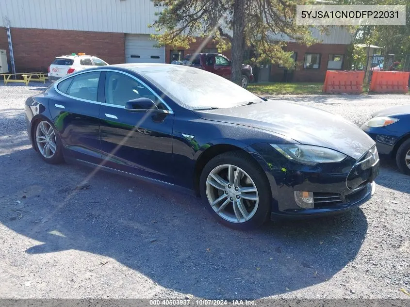 2013 Tesla Model S VIN: 5YJSA1CNODFP22031 Lot: 40503987