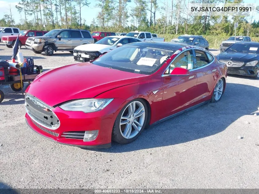 2013 Tesla Model S VIN: 5YJSA1CG4DFP19991 Lot: 40603233