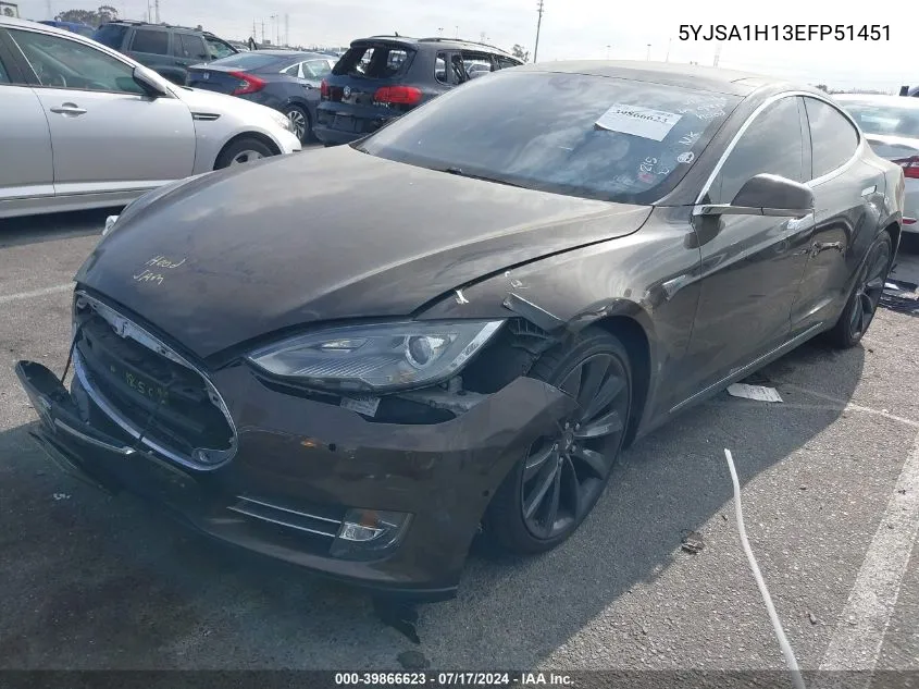 2014 Tesla Model S P85 VIN: 5YJSA1H13EFP51451 Lot: 39866623