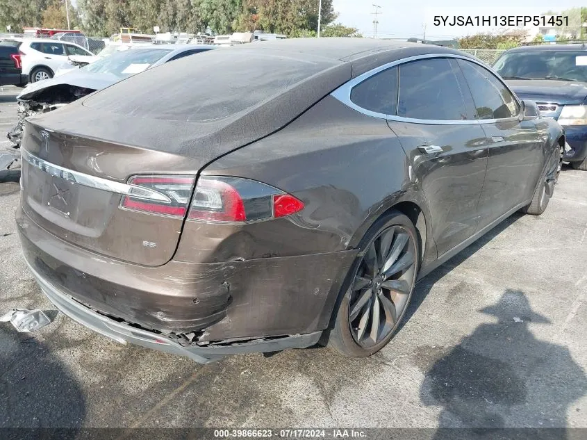 2014 Tesla Model S P85 VIN: 5YJSA1H13EFP51451 Lot: 39866623