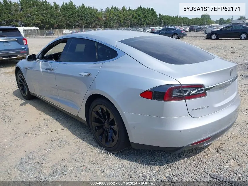 2014 Tesla Model S VIN: 5YJSA1S17EFP62171 Lot: 40089652