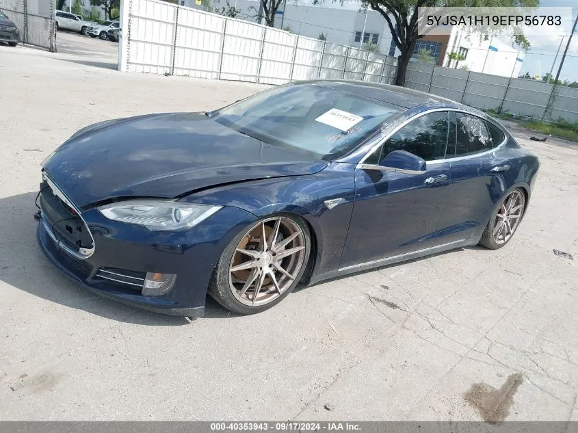 2014 Tesla Model S P85 VIN: 5YJSA1H19EFP56783 Lot: 40353943