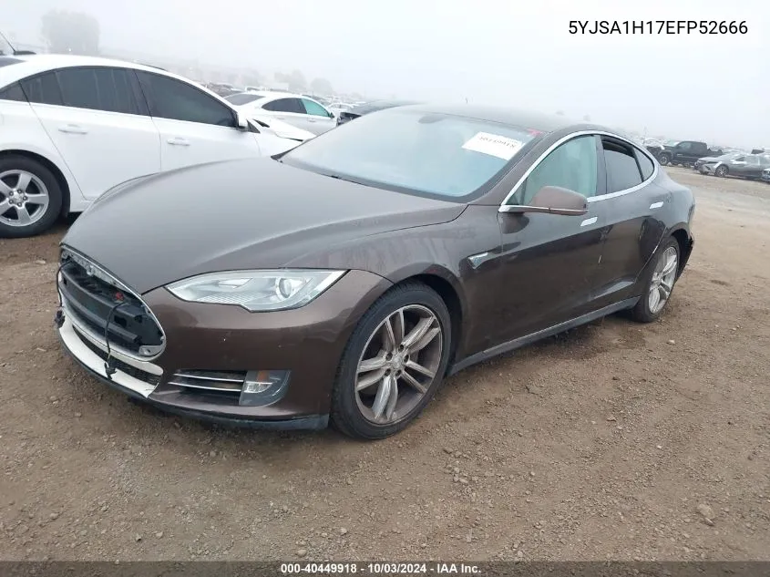 2014 Tesla Model S P85 VIN: 5YJSA1H17EFP52666 Lot: 40449918