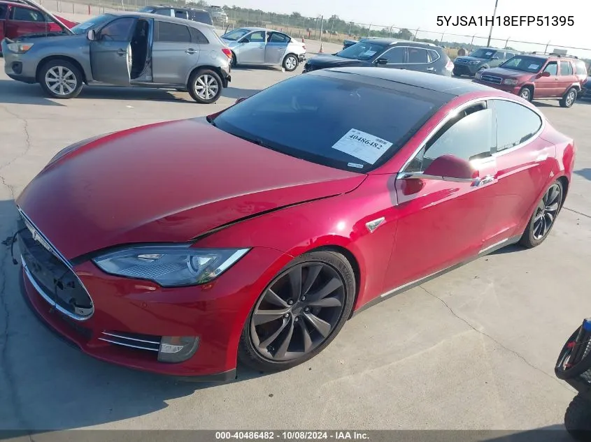 2014 Tesla Model S VIN: 5YJSA1H18EFP51395 Lot: 40486482