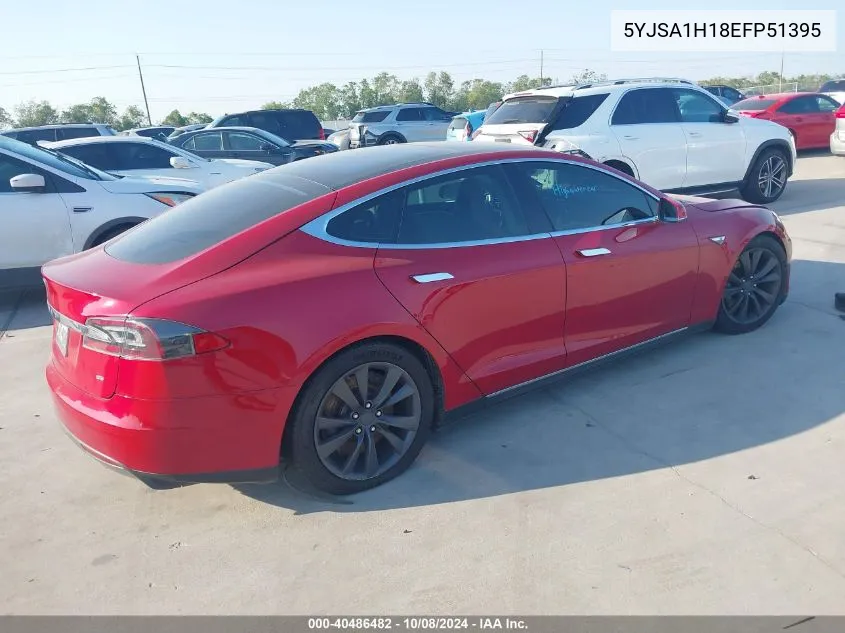 2014 Tesla Model S VIN: 5YJSA1H18EFP51395 Lot: 40486482