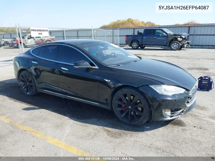 2014 Tesla Model S VIN: 5YJSA1H26EFP64087 Lot: 40510139