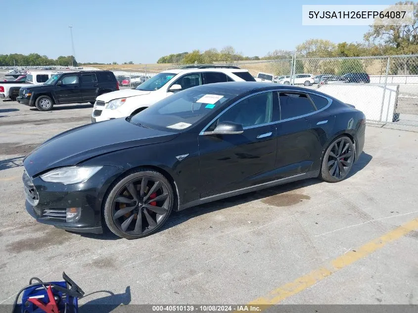 2014 Tesla Model S VIN: 5YJSA1H26EFP64087 Lot: 40510139