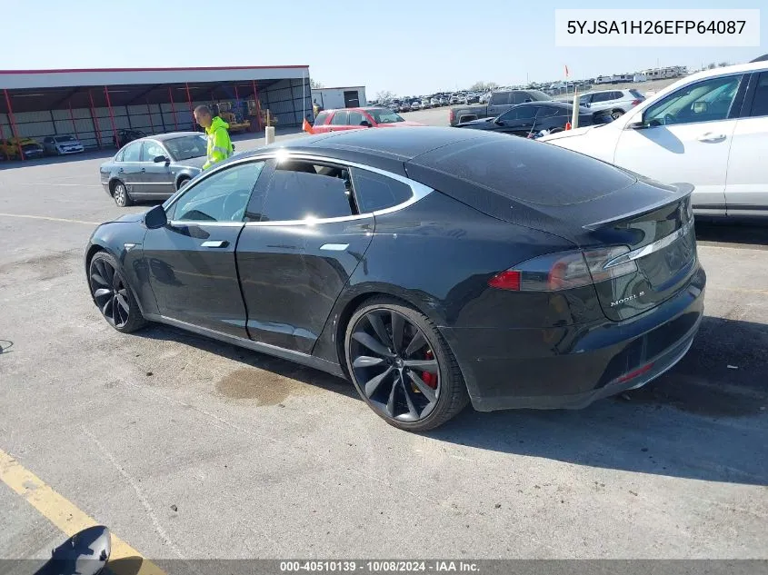 2014 Tesla Model S VIN: 5YJSA1H26EFP64087 Lot: 40510139