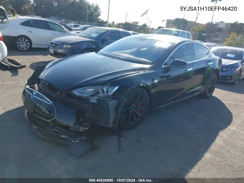 2014 Tesla Model S P85 VIN: 5YJSA1H10EFP46420 Lot: 40526990