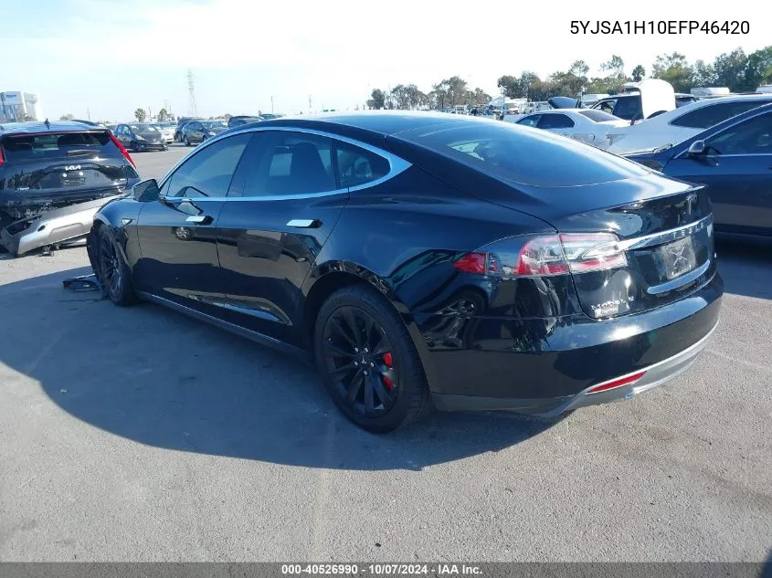 2014 Tesla Model S P85 VIN: 5YJSA1H10EFP46420 Lot: 40526990