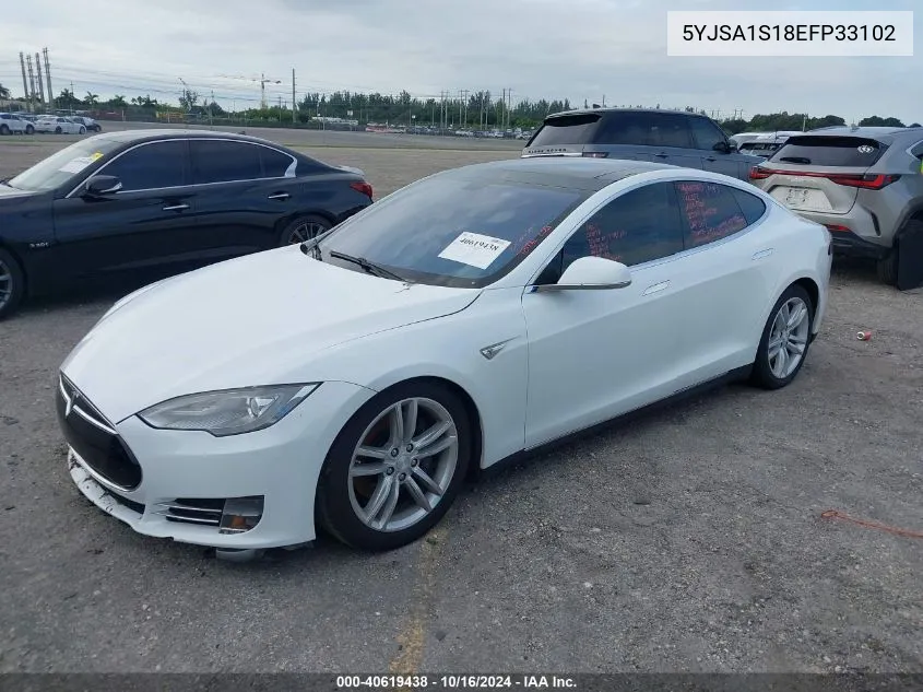 2014 Tesla Model S VIN: 5YJSA1S18EFP33102 Lot: 40619438