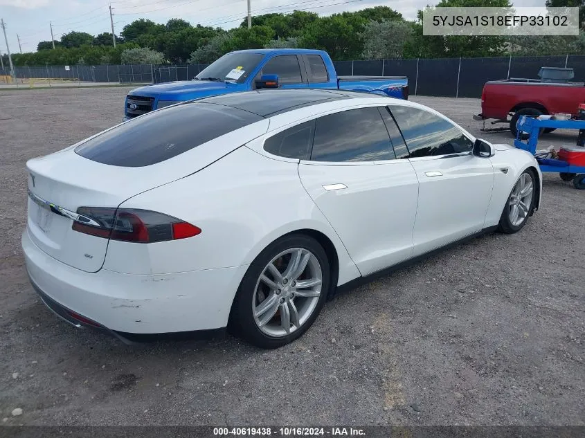 2014 Tesla Model S VIN: 5YJSA1S18EFP33102 Lot: 40619438